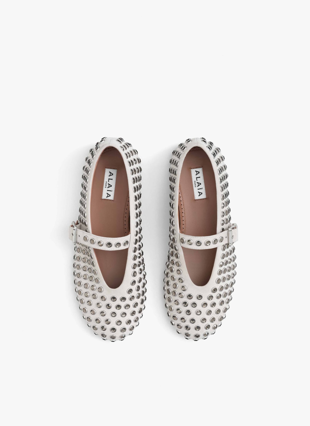 STRASS BALLET FLATS ALAÏA GRAY STRASS BALLET FLATS
